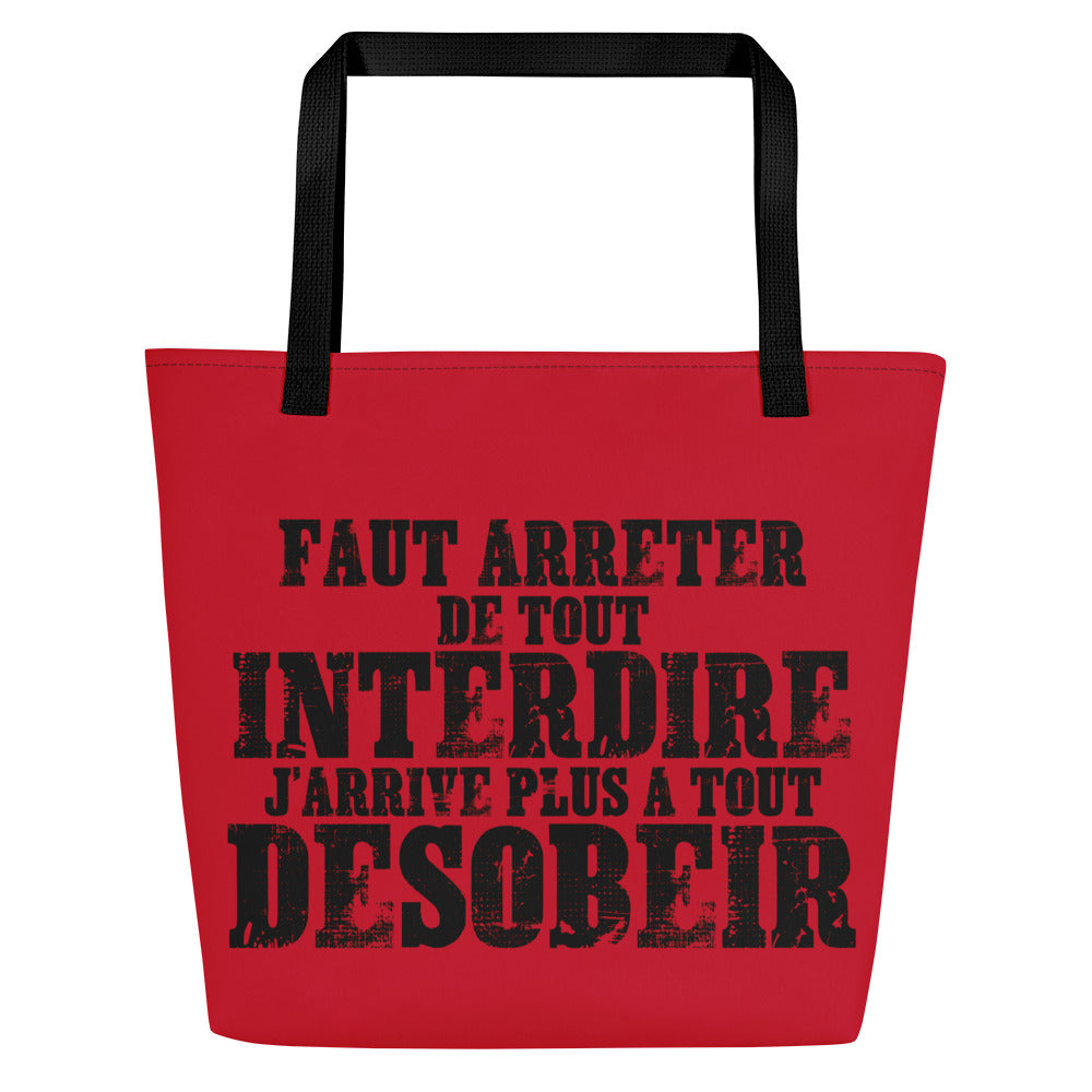 Arrêter de tout interdire - Tote bag large all over