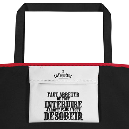 Arrêter de tout interdire - Tote bag large all over