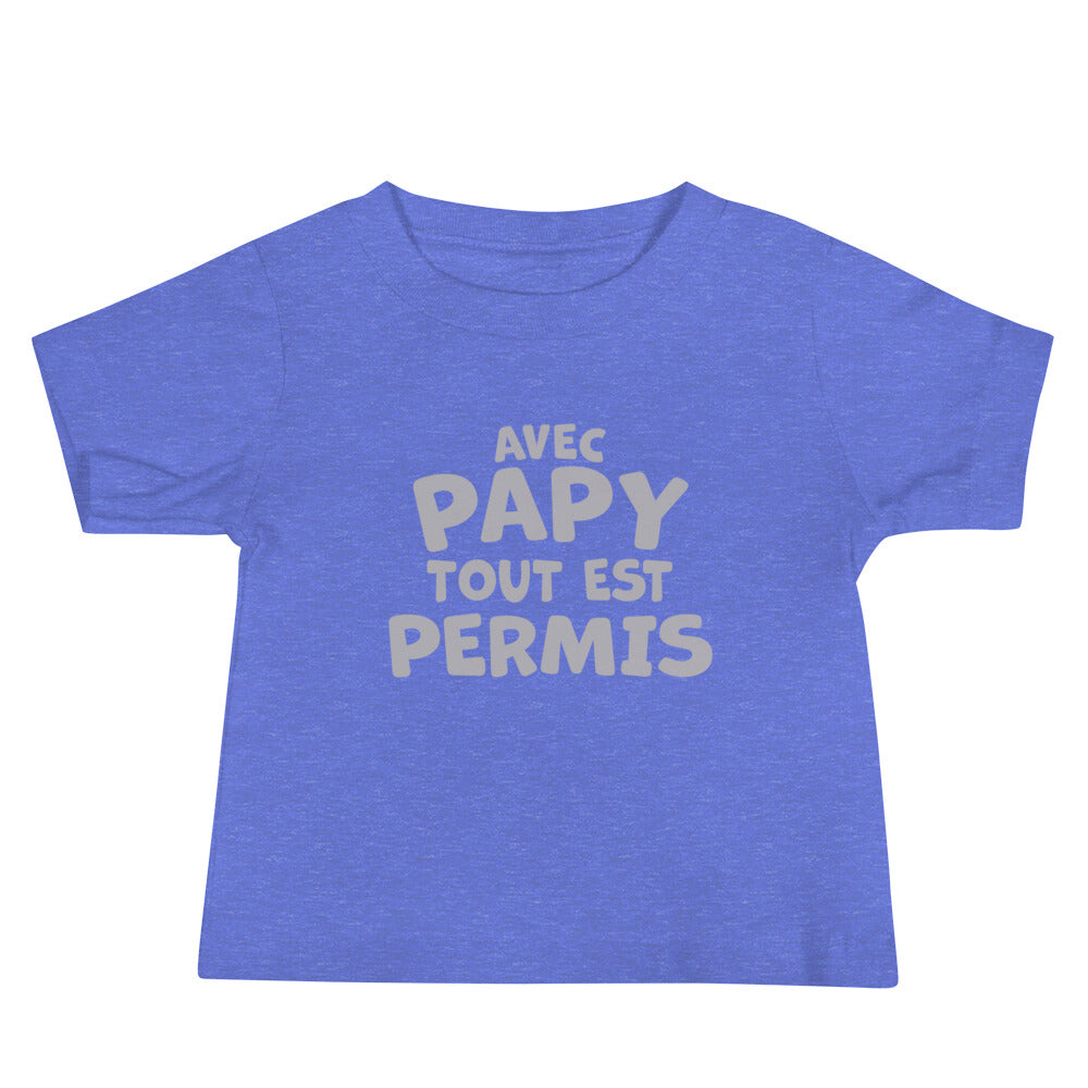 Avec papy  - T-shirt à Manches Courtes en Jersey pour Bébé