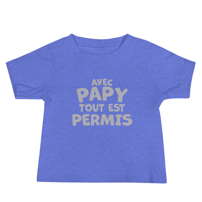 Avec papy  - T-shirt à Manches Courtes en Jersey pour Bébé