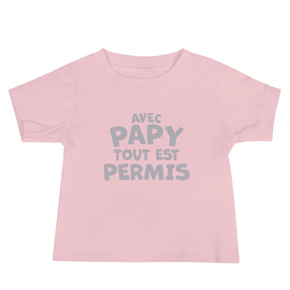 Avec papy  - T-shirt à Manches Courtes en Jersey pour Bébé