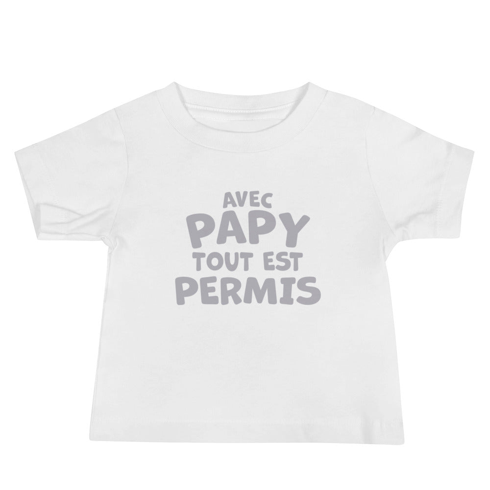 Avec papy  - T-shirt à Manches Courtes en Jersey pour Bébé