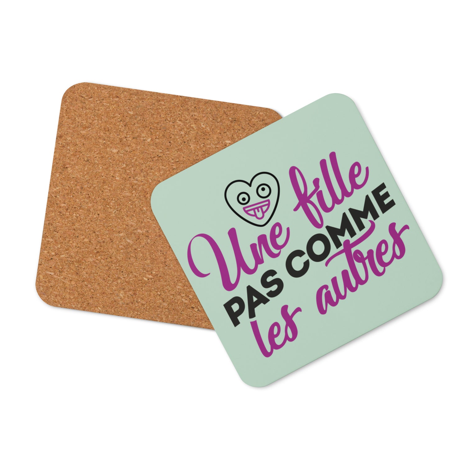 Fille pas comme les autres - Sous-verres en liège