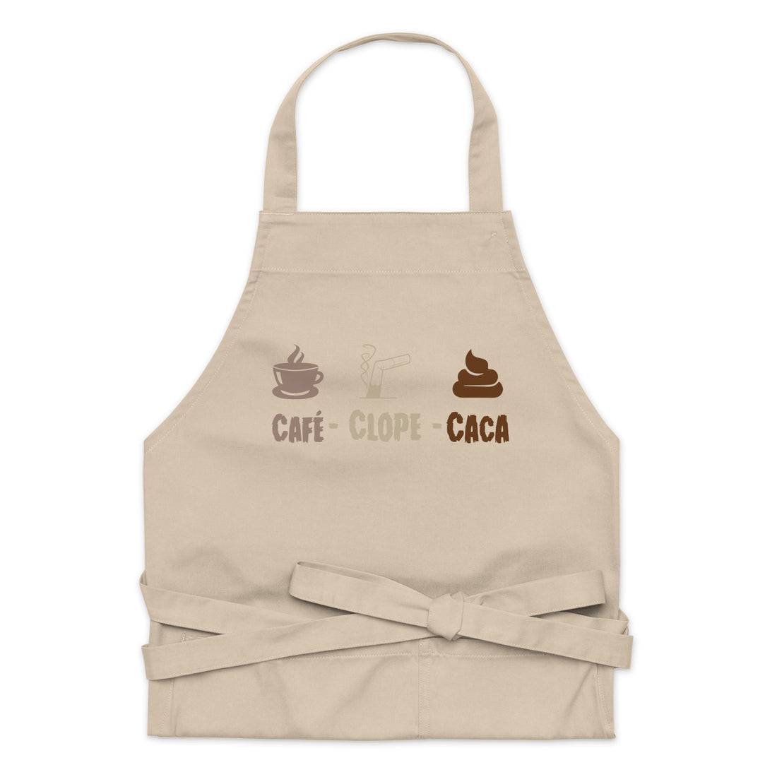 Café-clope-caca - Tablier en coton biologique