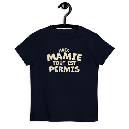 Avec mamie tout est permis- T-shirt en coton bio enfant