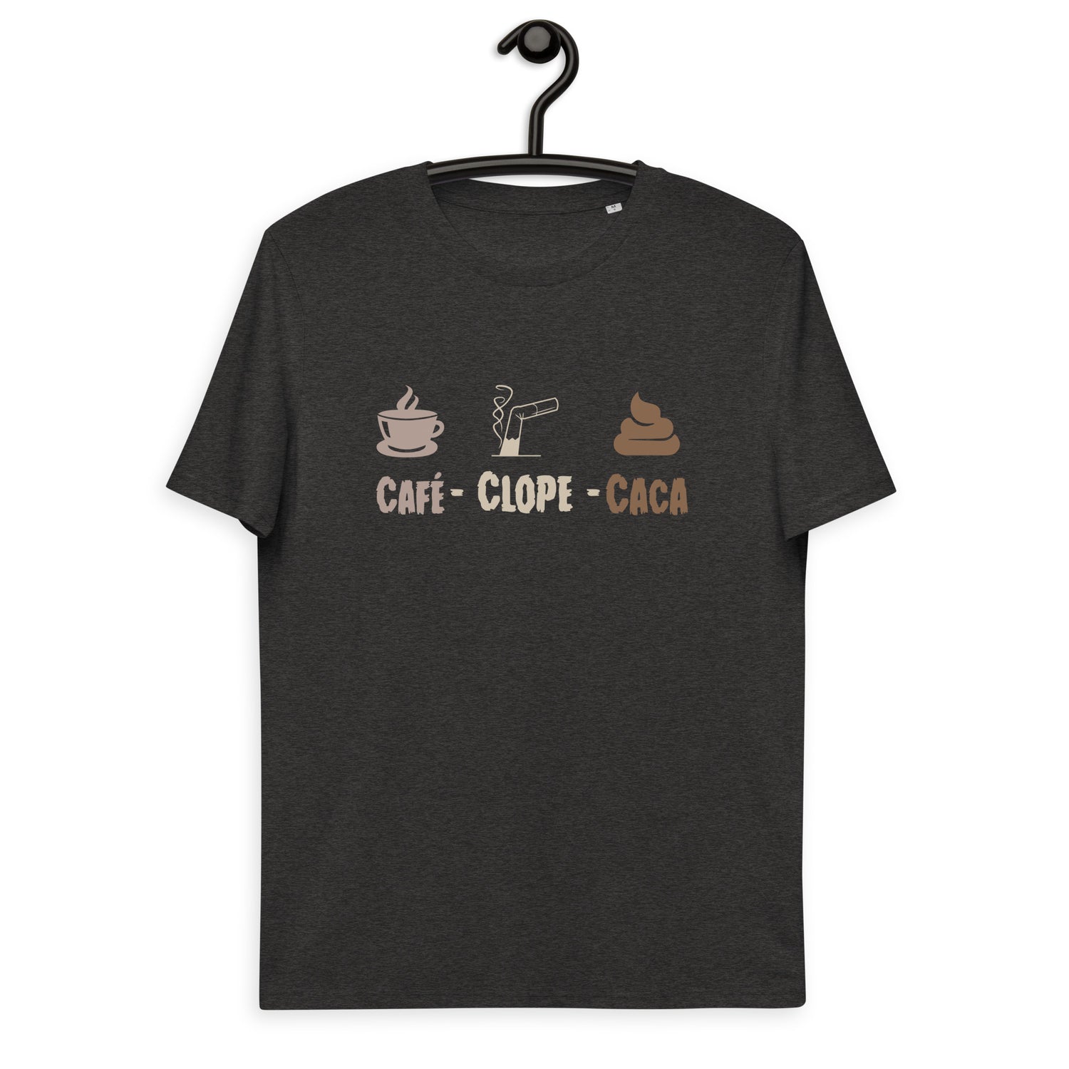 Café-clope-caca - T-shirt unisexe en coton biologique