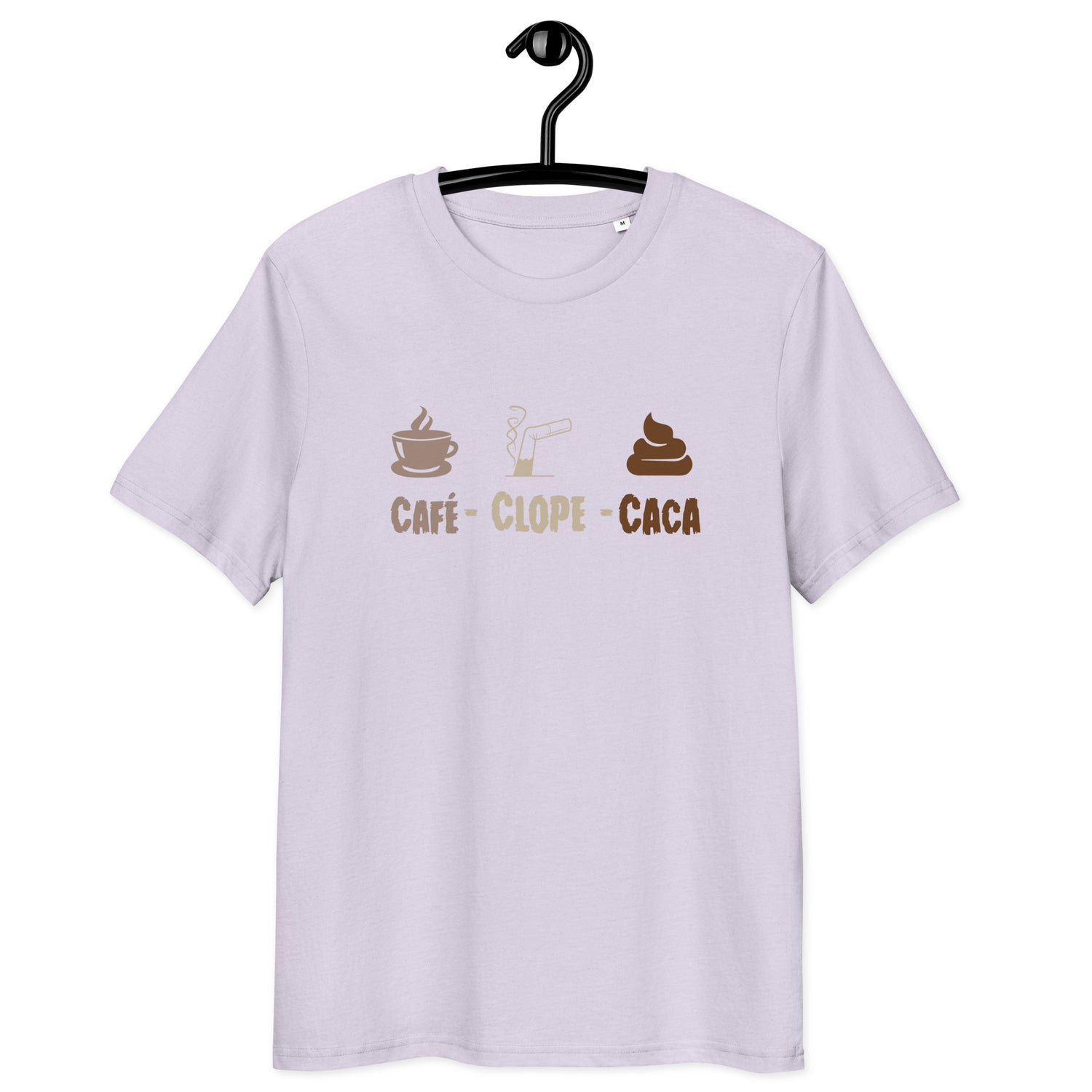 Café-clope-caca - T-shirt unisexe en coton biologique