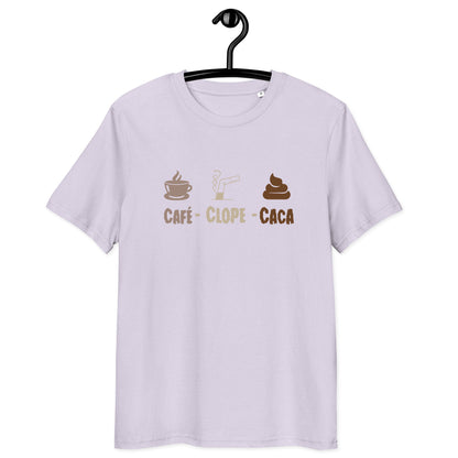 Café-clope-caca - T-shirt unisexe en coton biologique