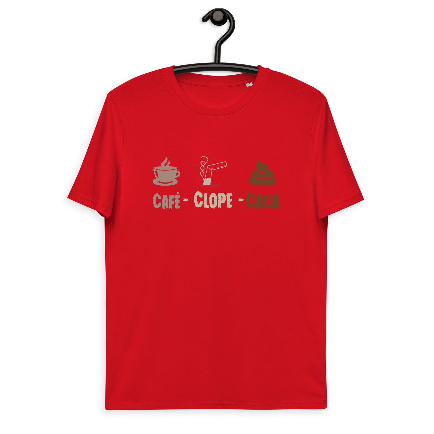 Café-clope-caca - T-shirt unisexe en coton biologique