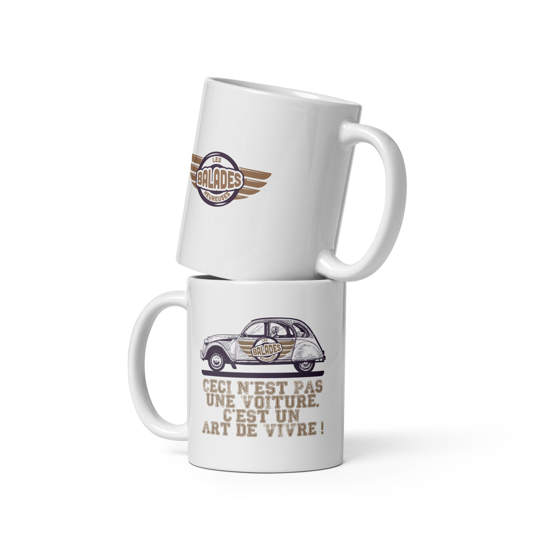 Les Balades Heureuses - 2cv - Mug Blanc Brillant