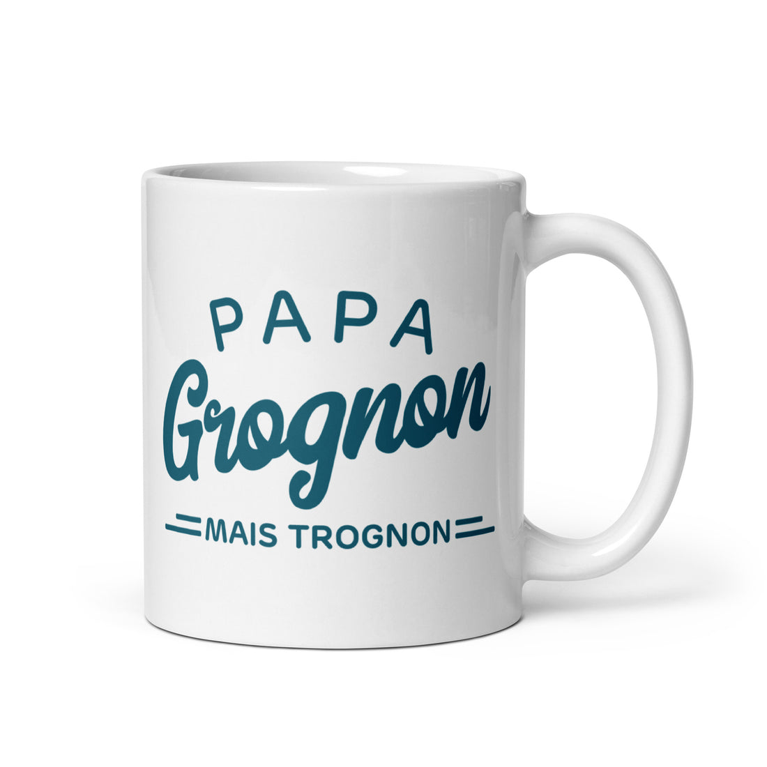 Papa grognon mais trognon - Mug Blanc Brillant