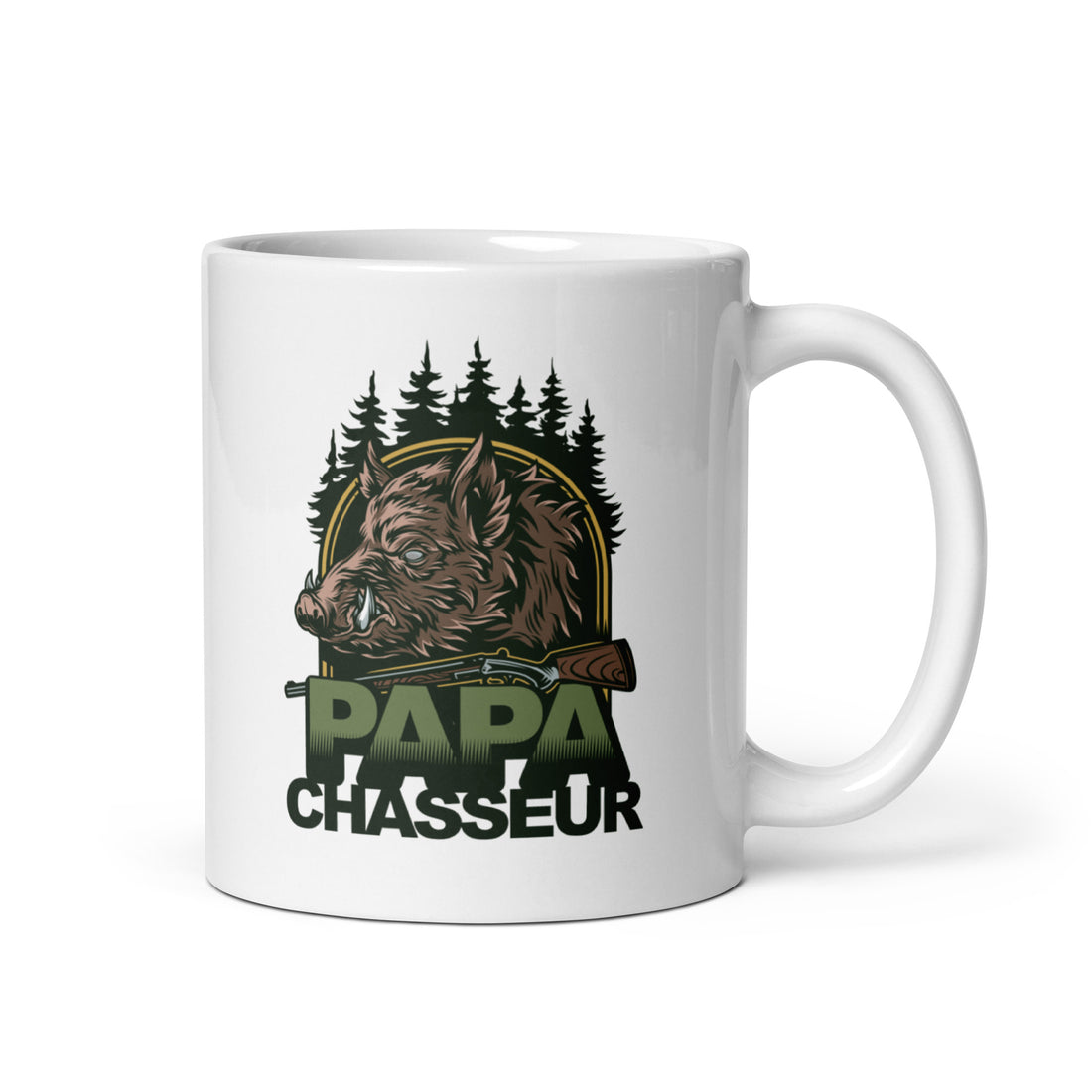 Papa chasseur - Mug Blanc Brillant