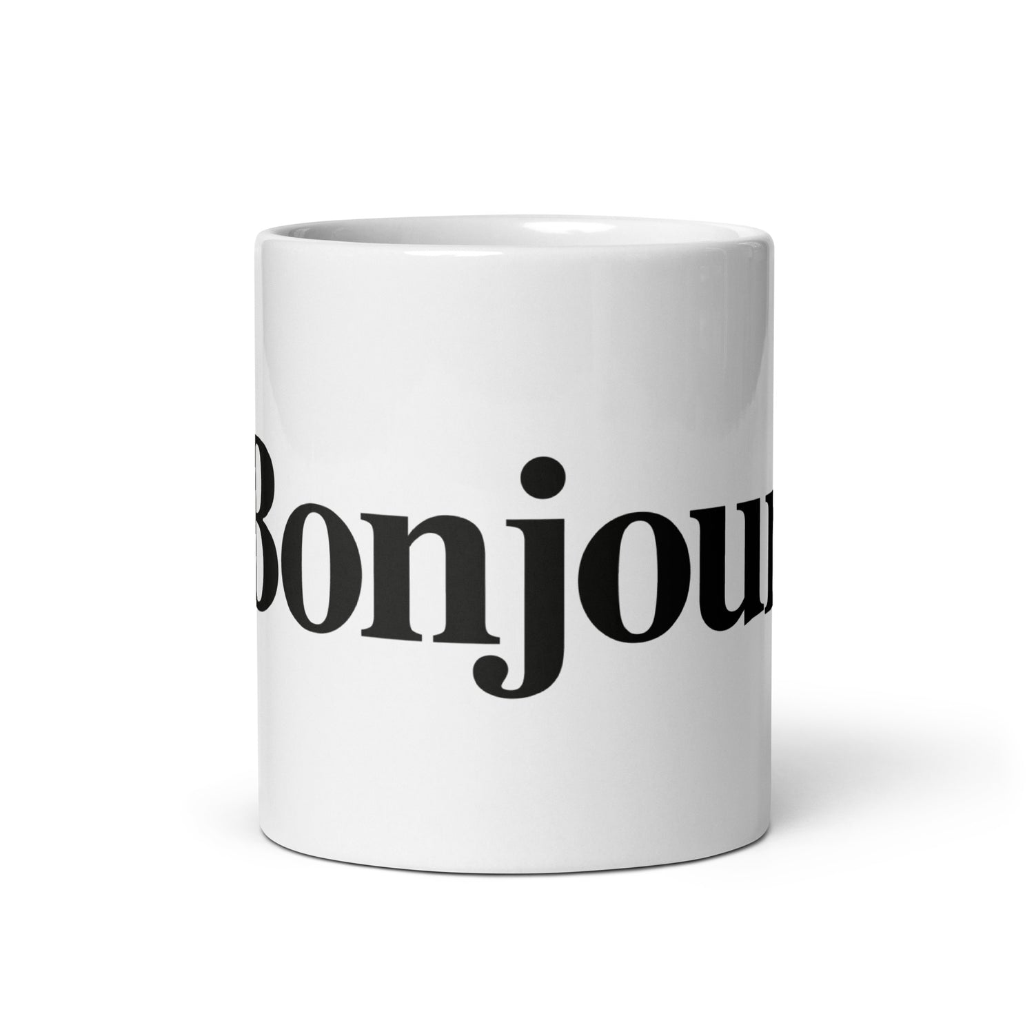 &quot;Bonjour&quot; - Mug Blanc Brillant