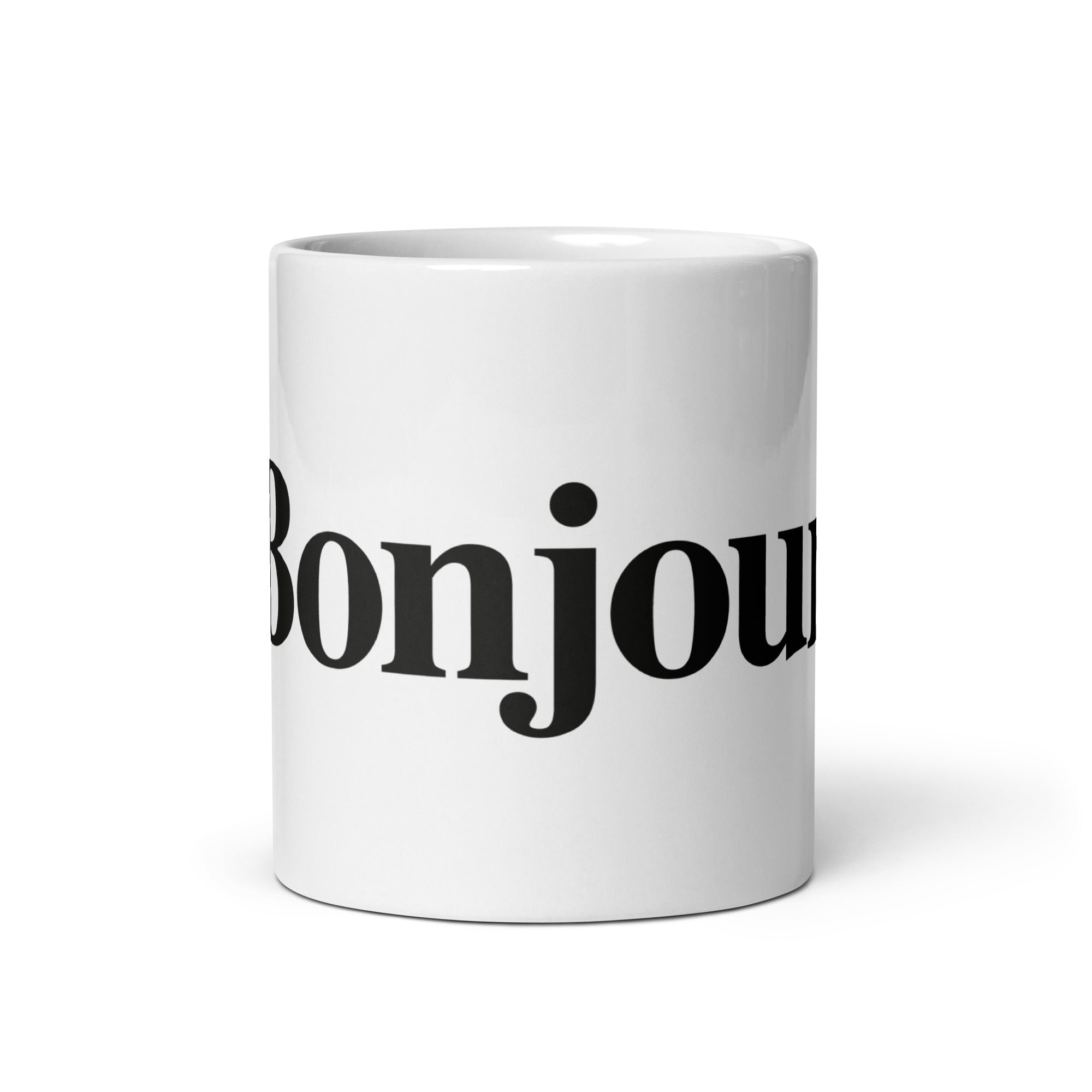 &quot;Bonjour&quot; - Mug Blanc Brillant