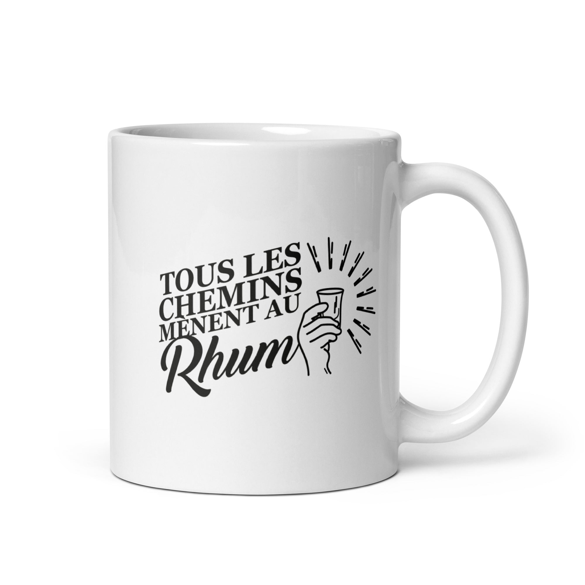 Tous les chemins mènent au rhum - Mug Blanc Brillant