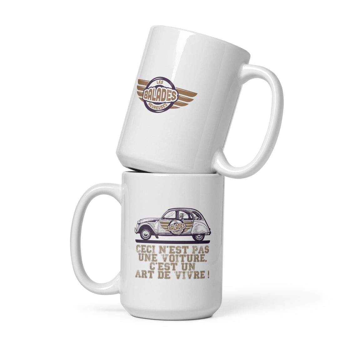 Les Balades Heureuses - 2cv - Mug Blanc Brillant