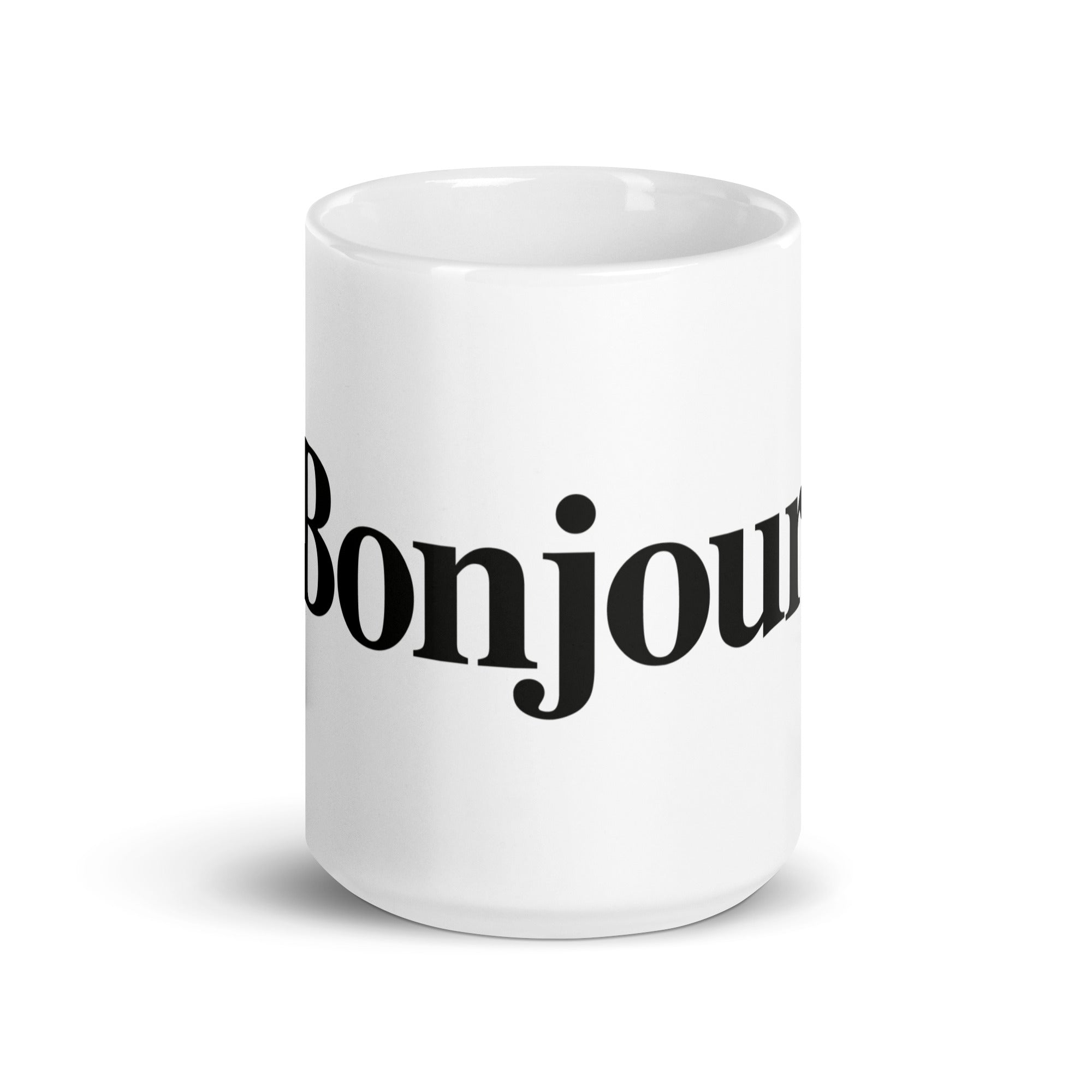 &quot;Bonjour&quot; - Mug Blanc Brillant