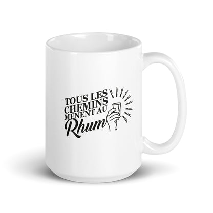 Tous les chemins mènent au rhum - Mug Blanc Brillant