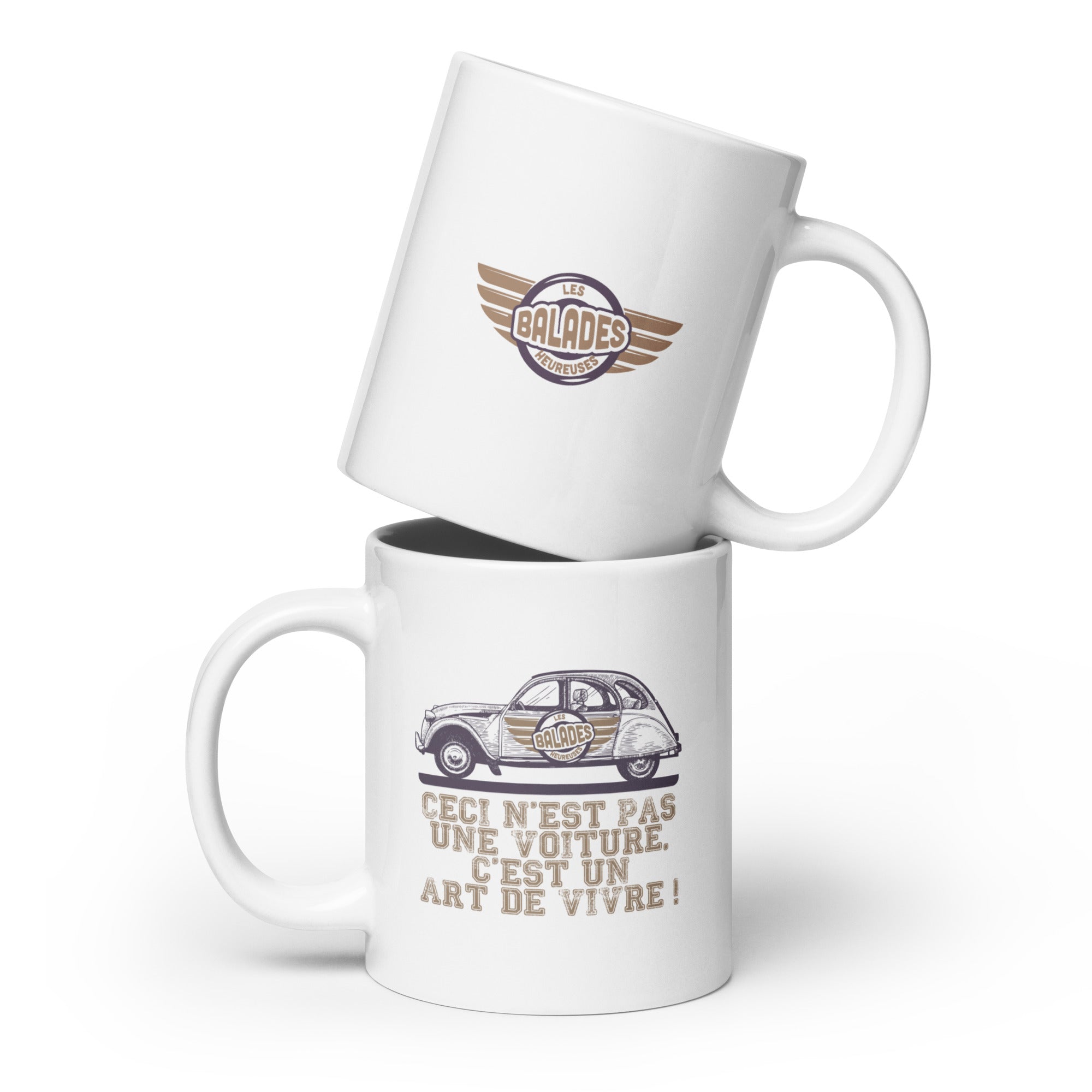 Les Balades Heureuses - 2CV - Mug Blanc Brillant