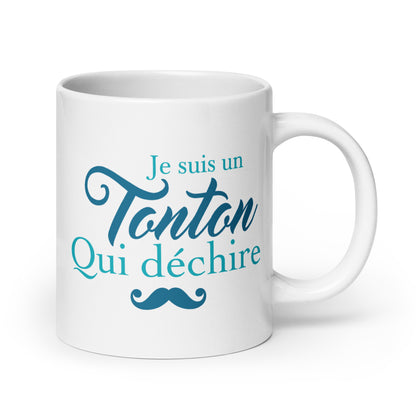 Tonton qui déchire - Mug Blanc Brillant