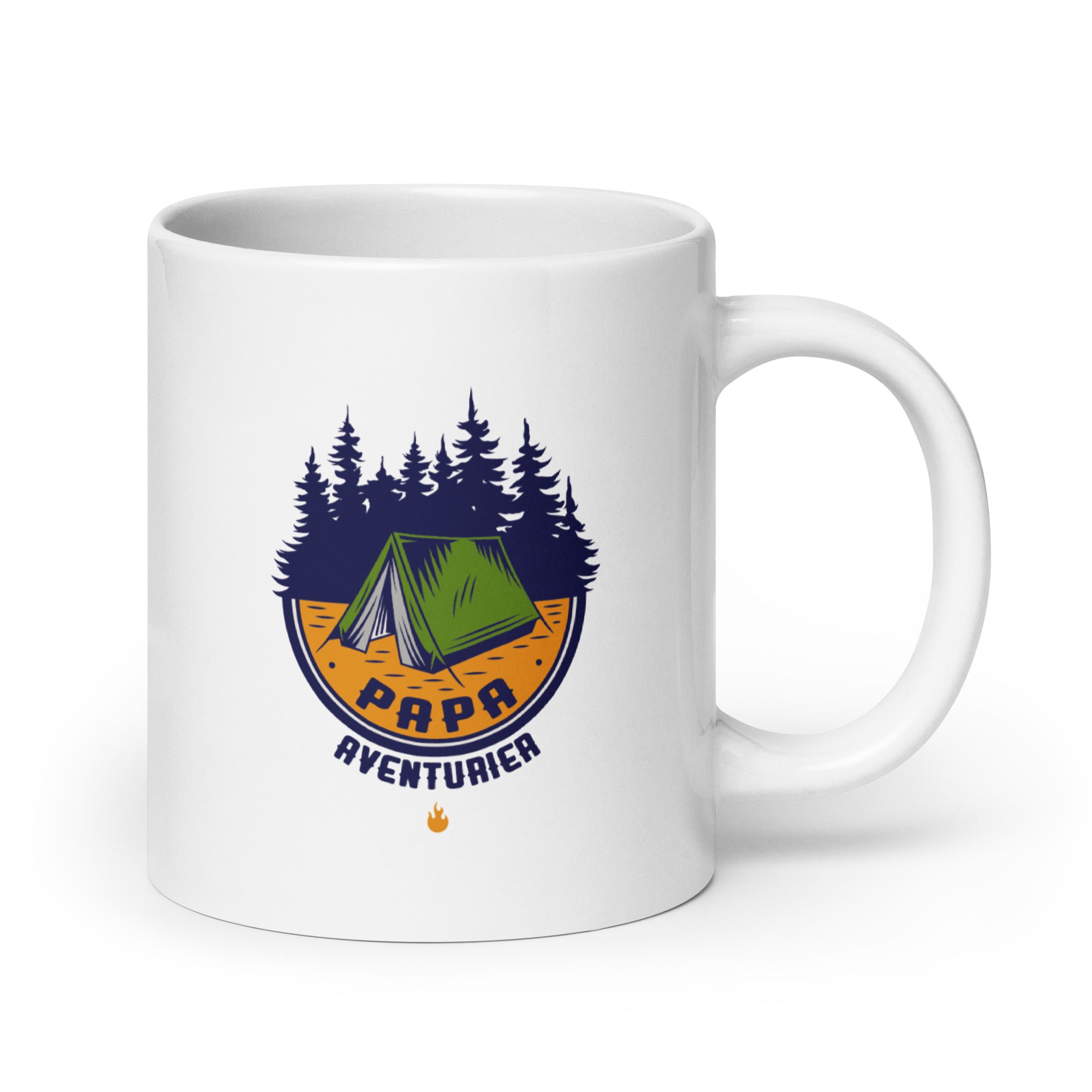 Papa aventurier - Mug Blanc Brillant