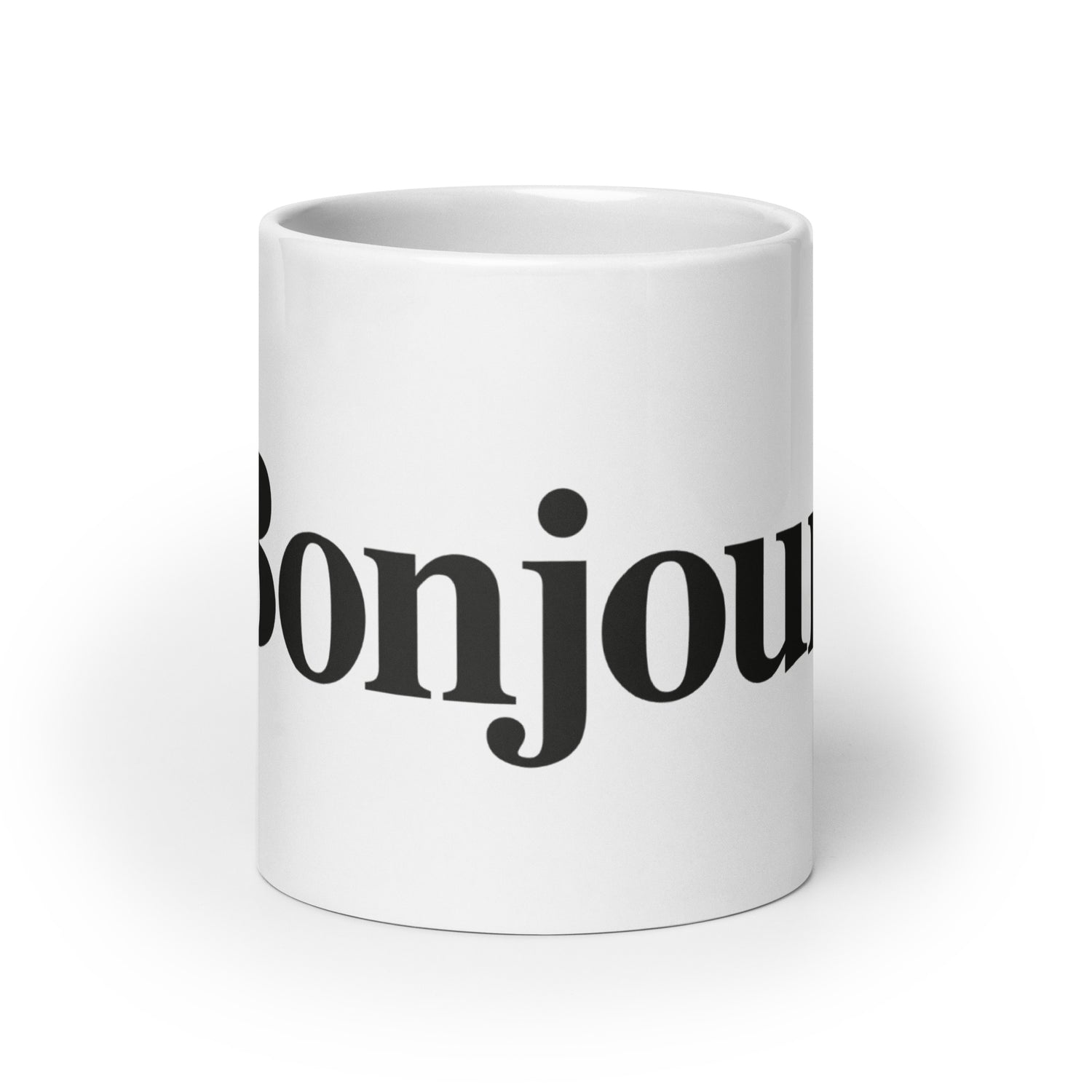 &quot;Bonjour&quot; - Mug Blanc Brillant