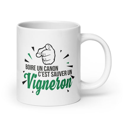 Boire un canon - Mug Blanc Brillant