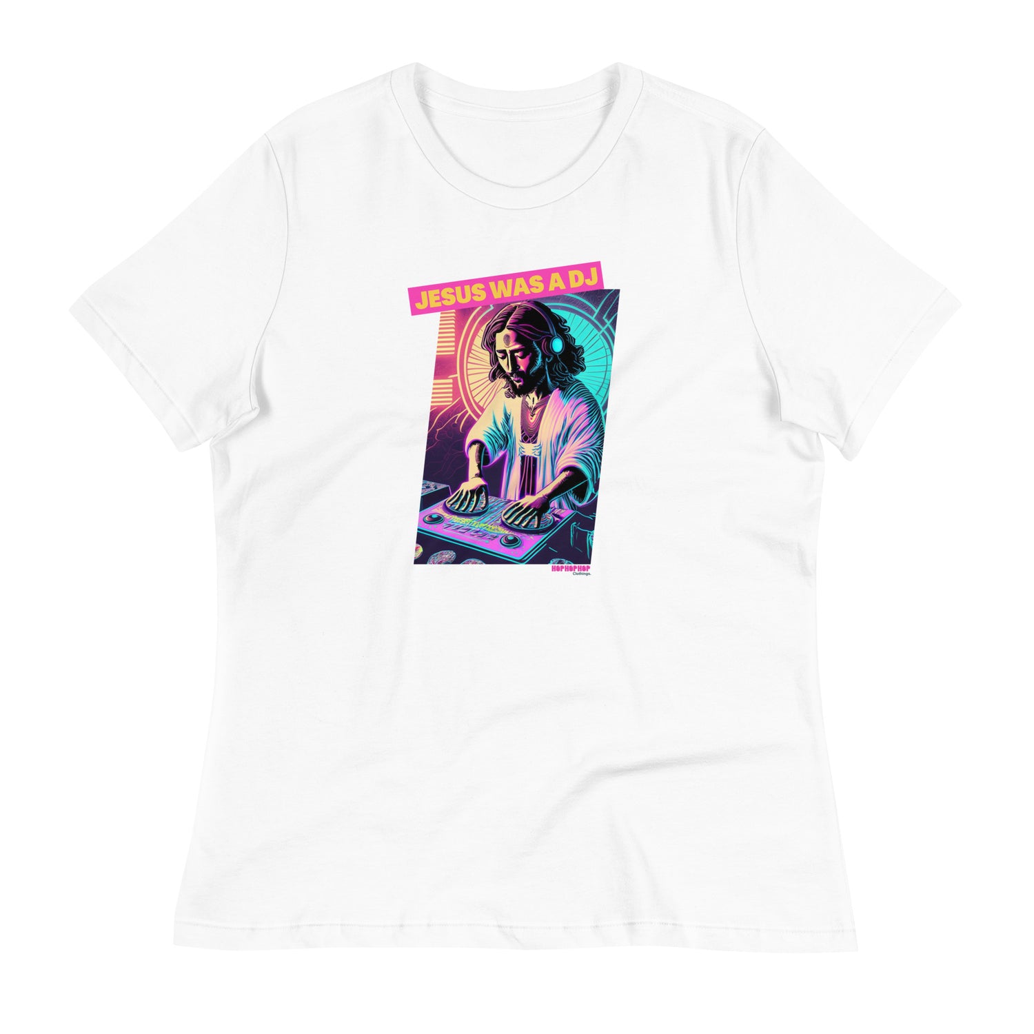 Hop Hop Hop - DVS - Jesus was a DJ - T-shirt Décontracté pour Femme