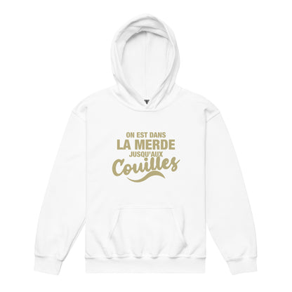 Dans la merde - Sweat à capuche épais pour les jeunes